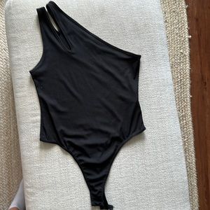 Missguided black one shoulder body suit